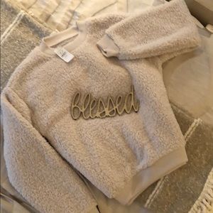 Sherpa sweatshirt.